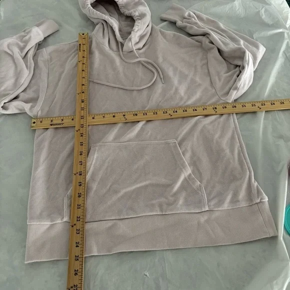 TNA Terry Boyfriend Towel Hoodie Sweatshirt Pink/Lilac size XS - Picture 8 of 8